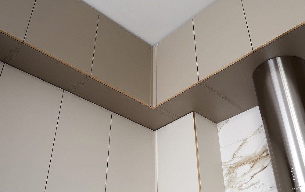 Эргономичная кухня Ханна Стил с цилиндрической вытяжкой